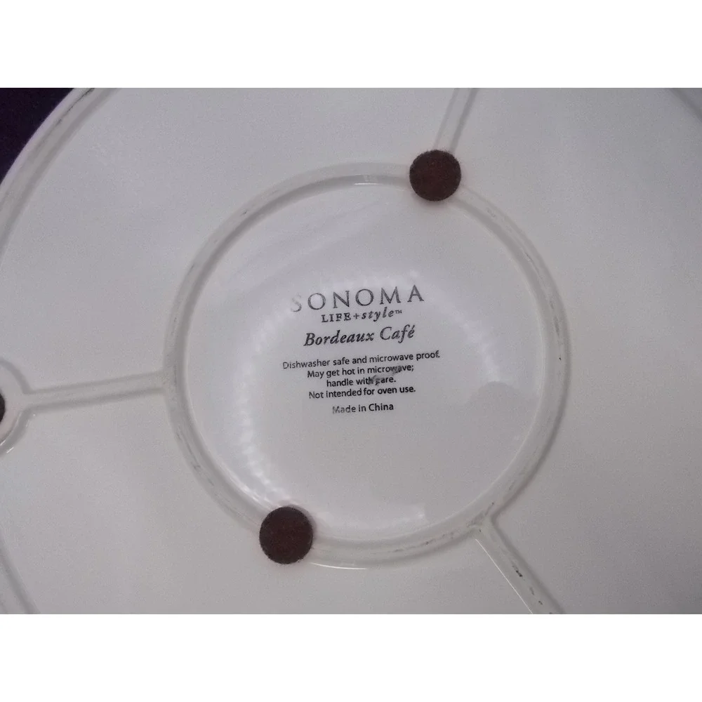 Sonoma Life Style Bordeaux Cafe Ceramic Wine Grapes Cheese Trivet Platter 8in